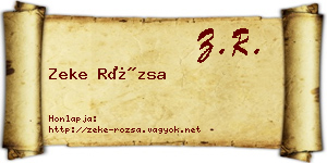 Zeke Rózsa névjegykártya
