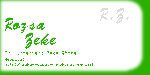 rozsa zeke business card